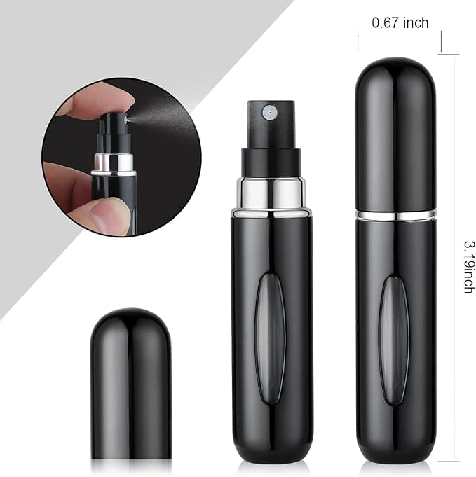 5PCS Cologne Travel Bottle, Perfume Travel Refillable, Perfume Atomizer, Mini Spray Bottle and Small Cologne Sprayer for Daily Use