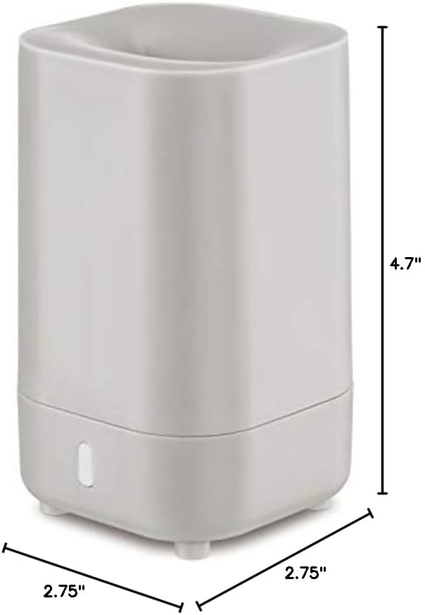 Serene House Ultrasonic Ranger Aromatherapy Essential Oil Cool Mist Diffuser – USB-Powered, Travel-Size Diffuser with Automatic Shut-Off – Grey, 60ml