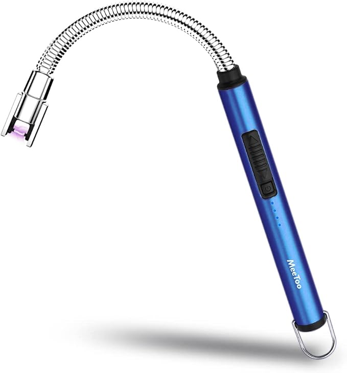 MeeToo Lighter, Electric Candle Rechargeable USB Lighter Plasma Arc for Candle Christmas Birthday Camping Dark Blue