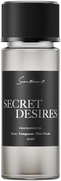 Scentiment Secret Desires Diffuser Oil - Premium Hotel Scent with Notes of Peony, Pomegranate & White Woods Home Scent, Hotel Fragrance Oil Diffuser Refill - 0.68 fl oz (20 mL)