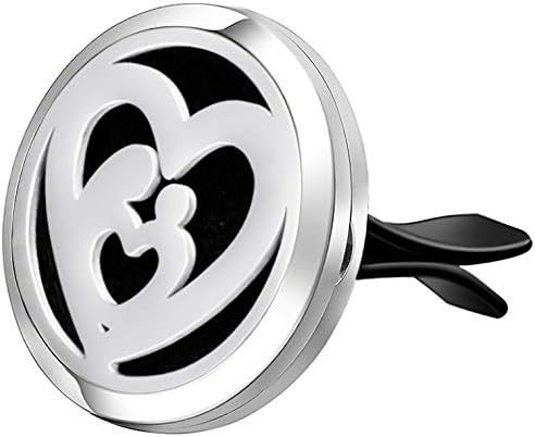 Wild Essentials Mother’s Heart Essential Oil Car Vent Diffuser, Stainless Steel Locket Pendant with 12 Color Refill Pads, Customizable Color Changing Air Freshener for Aromatherapy