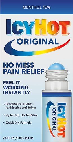 Icy Hot Original Medicated Pain Relief Liquid with No Mess Applicator, 2.5 Fluid Ounces (Pack of 2)