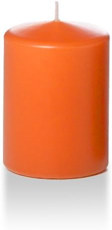 yummi 3" x 4" Bright Orange Round Pillar Candles - 3 per Pack