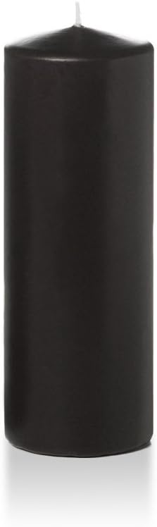 yummi 3" x 8" Black Round Pillar Candles - 3 per Pack