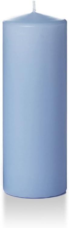 yummi 3" x 8" Periwinkle Blue Round Pillar Candles - 3 per Pack
