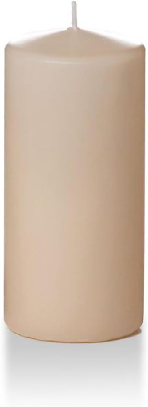 Yummi 3" x 6" Sandstone Round Pillar Candles - 3 per Pack