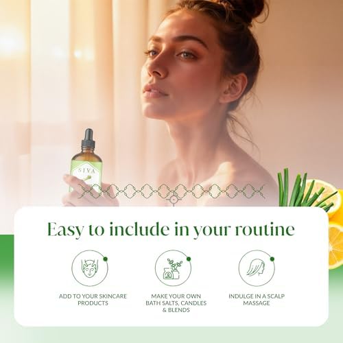 Siva Lemongrass and Lemon Essential Oil 4oz Bundle Super Saver Combo – Premium Grade Value Set for Aromatherapy, Skincare and Haircare