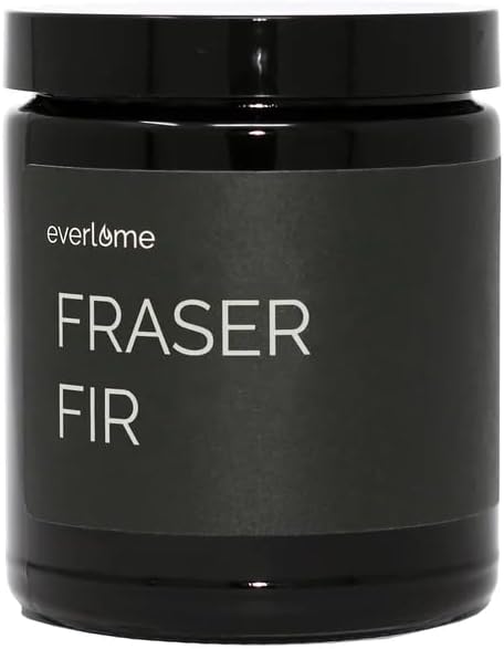 Premium Soy Wax Candle | Highly Scented Black Glass Jar Candles | Long Lasting, Clean Burn | 8 oz | Gifts for Man and Woman | Made in USA (Fraser Fir)