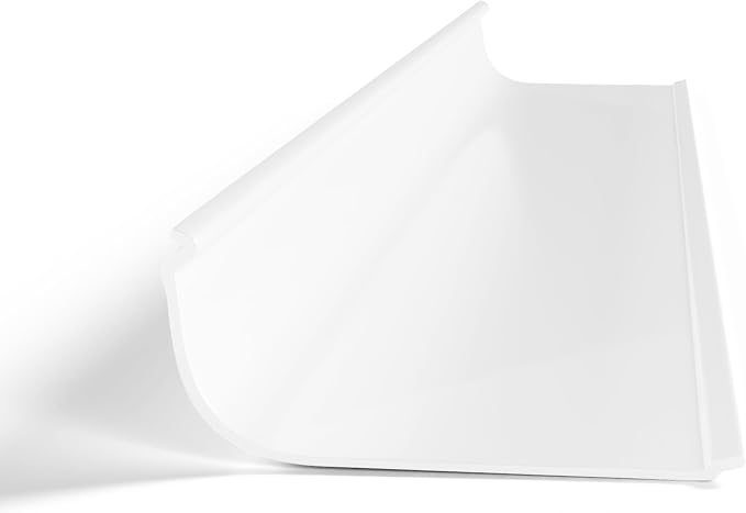 KASTLITE Curved Under Cabinet Light Cover Replacement | White Ribbed Acrylic Undercabinet Lens Diffuser | 33"L x 2-7/8"W x 1"H | Filters Under Counter Lights for Kitchen, Bathroom & Vanity | Shape H