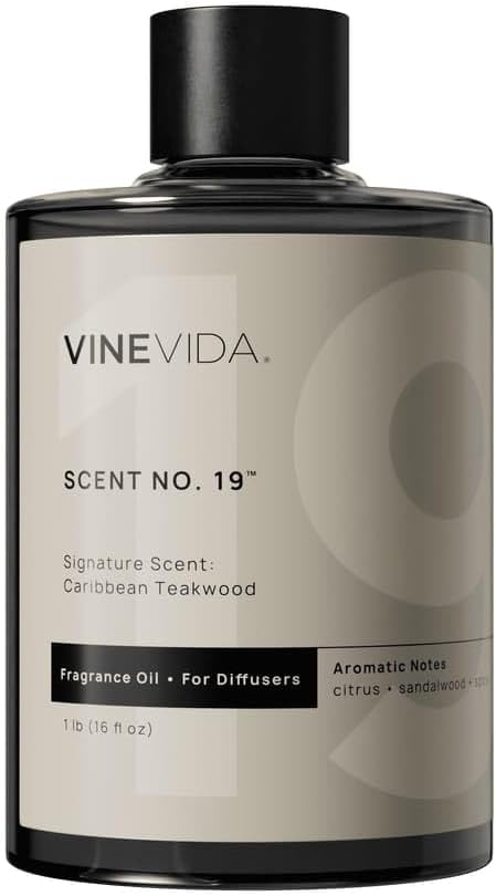 VINEVIDA [16 Fl Oz] Caribbean Teakwood Fragrance Oil for Cold Air Diffusers, Essential Oils for Diffuser Oil Refill & Air Freshener Room Spray