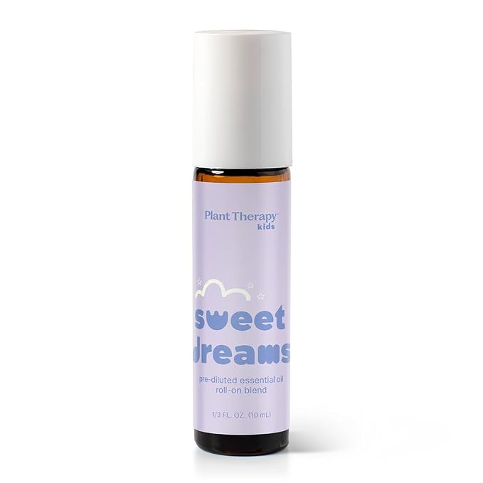 Plant Therapy Kids Sweet Dreams Essential Oil Blend Pre-Diluted Roll-On 10 mL (1/3 oz) 100% Pure, Soothing Aromatherapy for Relaxation and Better Sleep