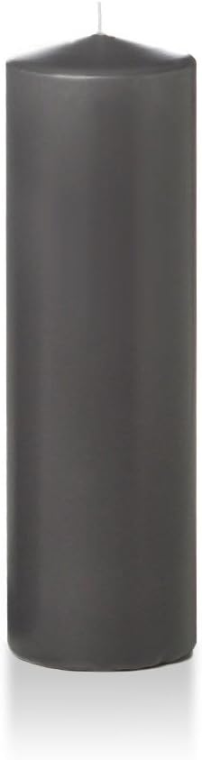 yummi 3" x 10" Gray Round Pillar Candles - 3 per Pack