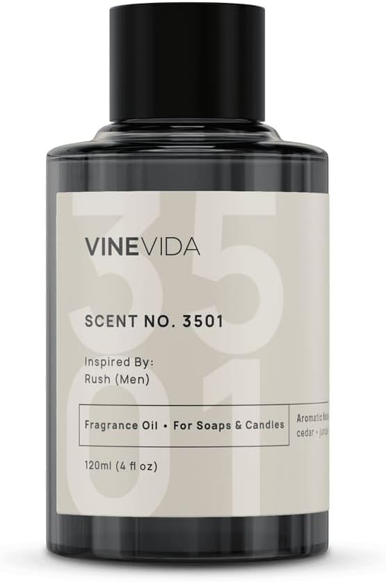 VINEVIDA Scent NO. 3501 Fragrance Oil - 120mL (4oz) - Inspired by: Rush (Men) Fragrance Oil for Candle Making - Made in USA Candle Scents Scents for Soap Making