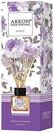 Areon Home Luxury Perfume Reed Diffuser + 10 Rattan Reeds, Violet 50 ml