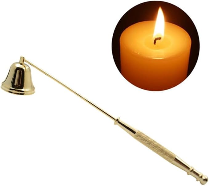Rose Gold/Gold/Silver Stainless Steel Candle Cover Durable Reusable Exquisite Candle Snuffer Portable Wick Protector(Gold)