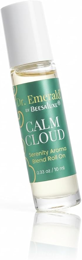 Dr. Emerald Calm Cloud Serenity Essential Oil Aromatherapy Roll On - Essential Oil Blend - Relax with Lavender, Vetiver, Sage, Petitgrain, Coriander, Geranium (10 ml / 0.33 oz, Calm Cloud)