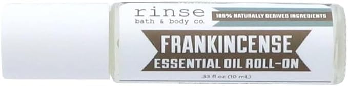 Rinse Bath & Body Frankincense Essential Oil Roll On - Premium Frankincense Oil w/Squalane Oil | No Mess and Easy Absorption | Aromatherapy | Travel Size | Non-GMO | .35oz