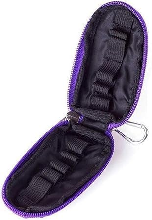 2Pcs Purple Portable Small Essential Oils Keychain Pouch Kit for 5/10/15ml Carrying Travel Bag for Oil Bottles Travel Cases, Cosmetic Travel Cases (without bottle)