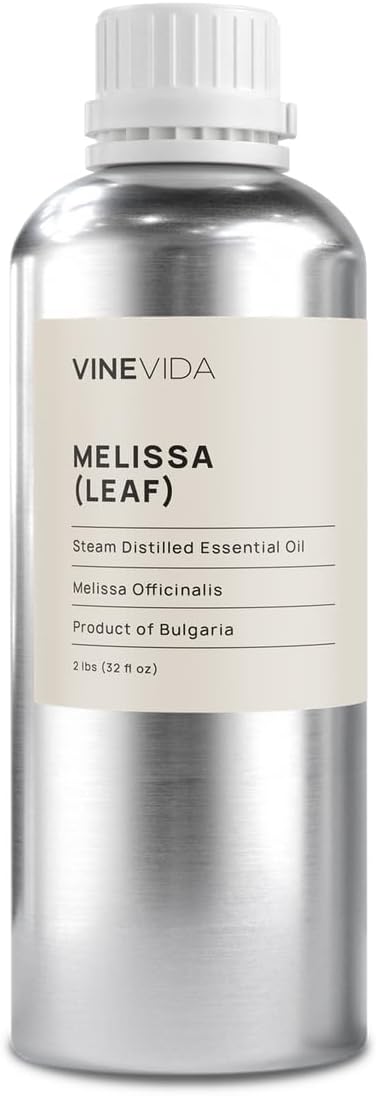 VINEVIDA Melissa Essential Oil 32 oz - Melissa Leaf Candle Oil Scent - DIY Candle Scents for Candlemaking - Bulk Oil for Soap Making