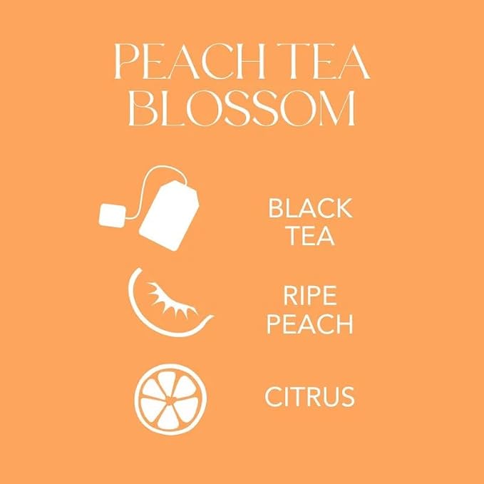 DW Home Peach Tea Blossom Scented Candles, 15 oz Double Wick Large Jar, Up to 56 Hour Burn Time, Strong Long Lasting Sweet Fruity Tea Fragrance, Gifts for Women & Men