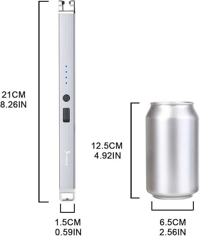 SUPRUS Electric Arc Lighter Windproof Flameless Rechargeable USB Lighter with Safety Lock for Home Kitchen BBQ Candle