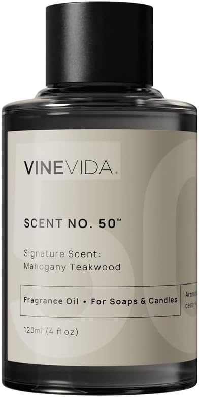 VINEVIDA [4oz] Mahogany Teakwood Fragrance Oil for Candle Making and Soap Making - Premium Candle Scents for Soy Candles