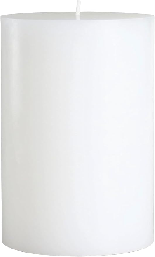 Mister Candle Unscented 4"x6" White Pillar Candle, Solid Color, Cotton Wick, Dripless & Smokeless, Premium Wax Candle for Home Decor, Handmade, 120 Hour Burn Time