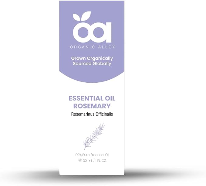 Rosemary Essential Oil by Organic Alley | 100% Pure Rosmarinus Officinalis Oil, Therapeutic Grade | Aromatherapy Essential Oil for Clarity & Focus (1 Fl Oz)