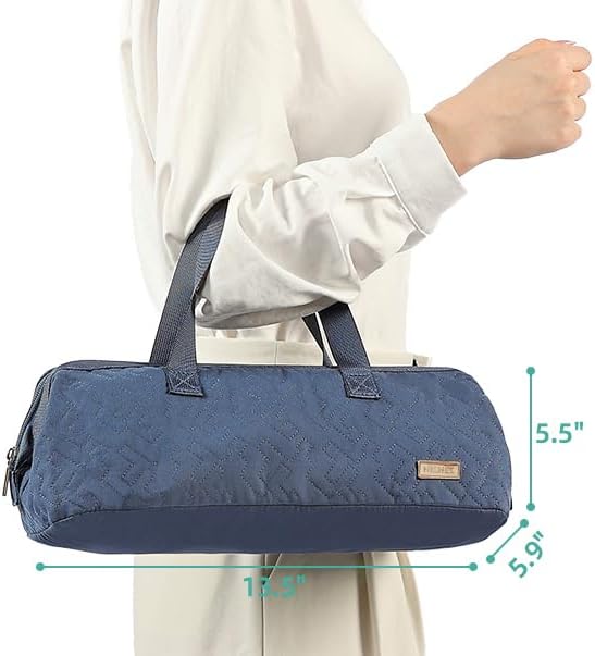 NISHEL Hair Tools Travel Carrying Bag, Portable Hair Air Wrap Dryer Case, Hair Dryer/Curling Iron/Airstraight Attachment Organizer, Aegean-Blue