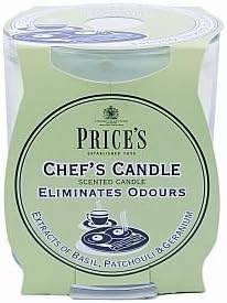Chef’s Candle in Glass Jar Anti Smells Odors Basil, Patchouli and Geranium Floral Scented 30 Hours