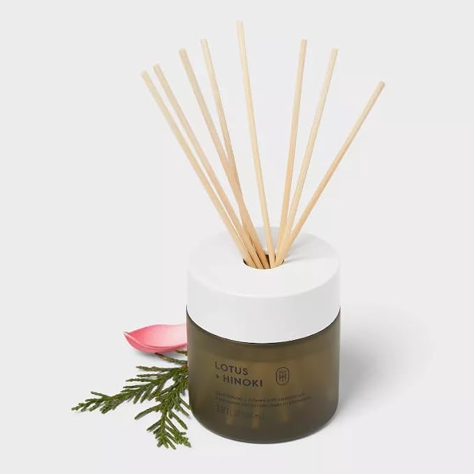 Threshold Glass Read Diffuser 3.38 fl oz (Lotus and Hinoki)