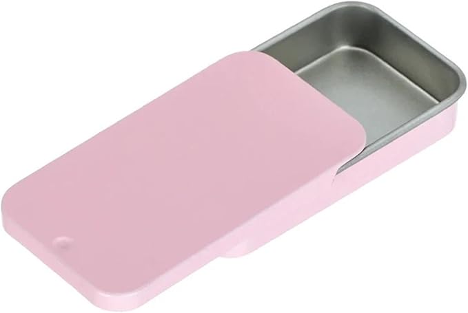 30PCS Tinplate Box Slide Lid Push Pull Box Drawer Balm Box Portable Box Mini Aromatherapy Jar Candy Small Iron Box Gift Box(L-Pink)