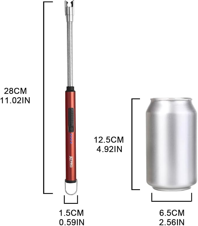 Candle Lighters USB Rechargeable Arc Electric Lighter with 360° Flexible Neck for Candle BBQ Camping (Red)