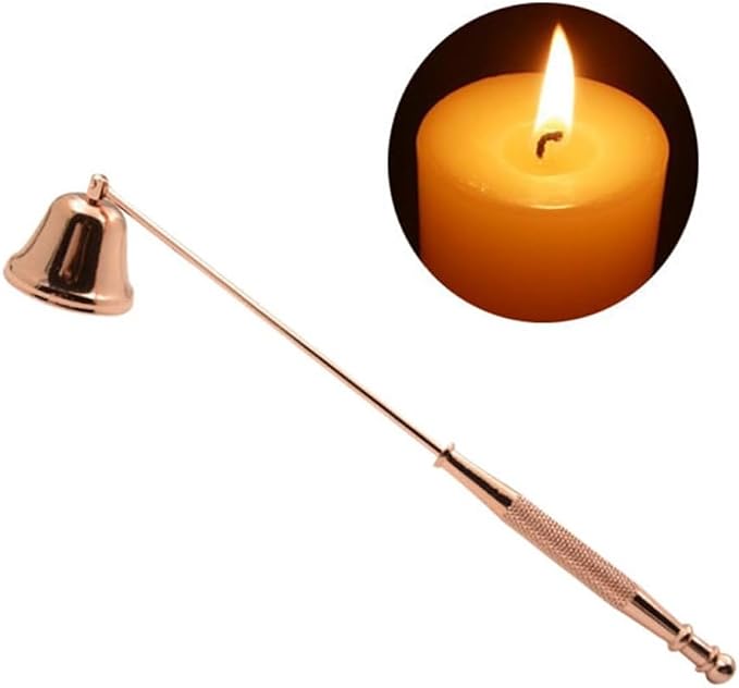 Rose Gold/Gold/Silver Stainless Steel Candle Cover Durable Reusable Exquisite Candle Snuffer Portable Wick Protector(Rose Gold)