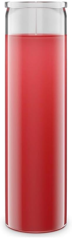 Simply Soson 2x8 inch Red Devotional Candles in Glass Jar - 1 Piece - 90 Hours – Prayer Candle - Tall Pillar Candles for Religious, Memorials, Party Decor
