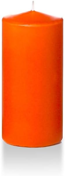 yummi 3" x 6" Bright Orange Round Pillar Candles - 3 per Pack
