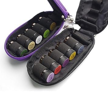 Jowxsx Purple Portable Small Essential Oils Keychain Pouch Kit for 5/10/15ml Carrying Travel Bag for Oil Bottles (without bottle) Bags and Cases