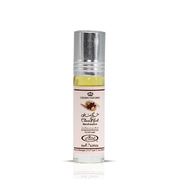 Al-Rehab Choco Musk Marshmallow Perfume Oil Roll-On - 6ml (0.2 oz) | Gourmand Fragrance with Strawberry, Marshmallow & Cocoa | Sweet, Fluffy & Addictive | Arabian Dessert Scent (Pack of 3)