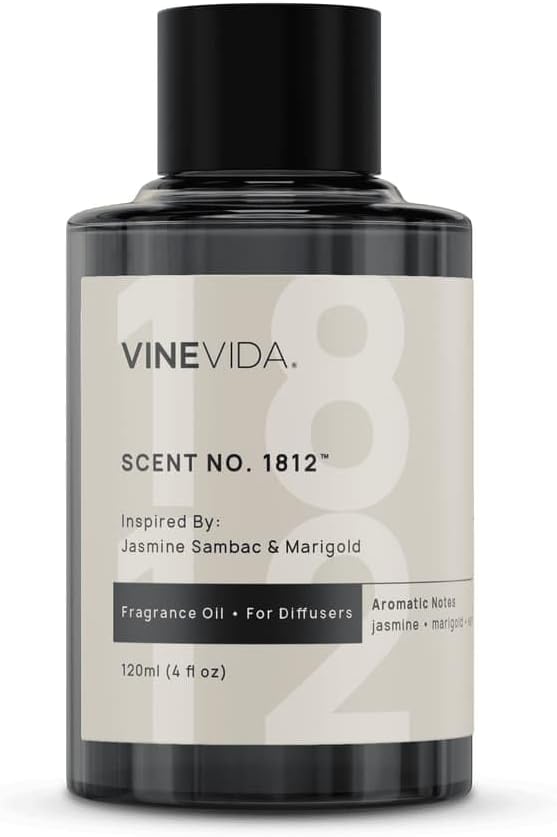 VINEVIDA [4 Oz] Inspired by: Jasmine Sambac & Marigold; Diffuser Oil Refill | Premium Scent Diffuser Oil for Home | Non-Toxic Fragrance