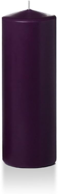 yummi 3" x 8" Dark Purple Round Pillar Candles - 3 per Pack