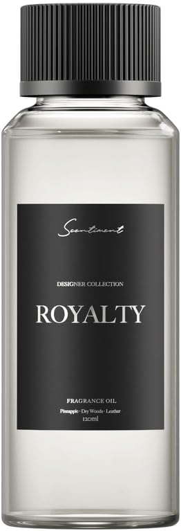 Scentiment Royalty Diffuser Oil - Premium Hotel Scent with Notes of Musk, Oakmoss, Amber, & Vanilla Home Scent, Aromatherapy Fragrance Oil Diffuser Refill - 4.06 fl oz (120 mL)