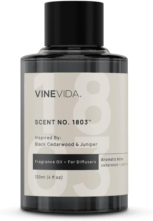 VINEVIDA [4 Oz] Inspired by: Black Cedarwood & Juniper; Diffuser Oil Refill | Premium Scent Diffuser Oil for Home | Non-Toxic Fragrance