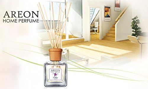 Areon Home Luxury Perfume Reed Diffuser + 10 Rattan Reeds, Lilac Scent 85ml
