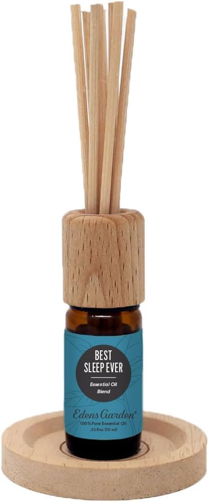 Edens Garden Wood Reed Essential Oil Diffuser – Natural Passive Aroma Diffuser with Handmade Wooden Sticks for Long-Lasting Scent, Ideal for Home, Bathroom & Office – Use with Essential Oil Bottles
