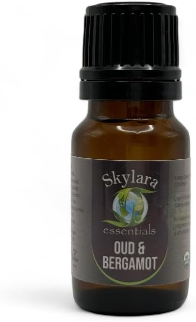 Natural Oud & Bergamot Essential Oil for Calming Aroma, Diffuser, Candle Making | Long - Lasting, Housewarming Gifts, Thanksgiving and Christmas – 10ml