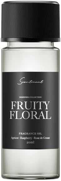 Scentiment Fruity Floral Designer Collection Diffuser Oil – Aromatherapy Home Fragrance Oil, Luxurious Scent with Notes of Apricot, Pear, Jasmine, Raspberry, Rose de Grasse – 0.68 fl oz (20 mL)