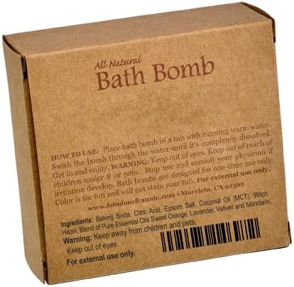 Fabulous Frannie Kid's Peace and Calm Natural, Handmade Bath Bomb Set, Rich in Essential Oil, Salt, Coconut Oil, Witch Hazel 2.5oz (Pack of 1)