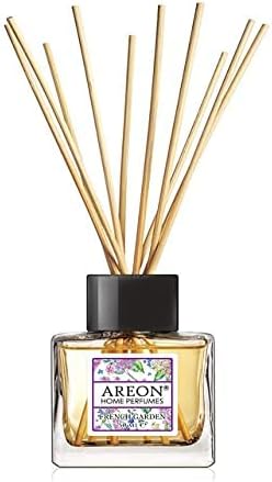 Areon Home Luxury Perfume Reed Diffuser + 10 Rattan Reeds, French Garden 50 ml