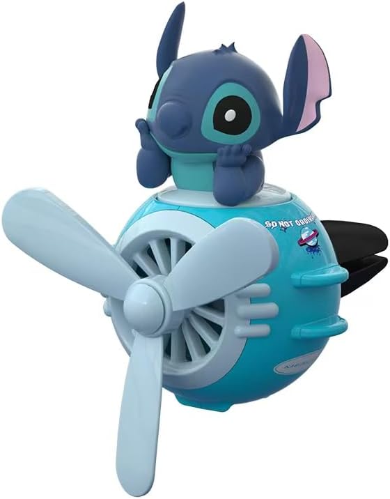 Stitch Car Air Fresheners - Cartoon Pilot Automotive Diffuser, Rotating Propeller Automotive Air Outlet Fan Creative Car Perfume Decoration Accessories with 2 Fragrances