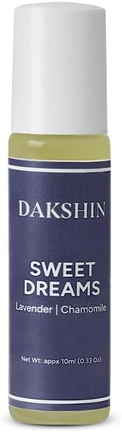 DAKSHIN Sweet Dreams Essential Oil Roll-On | Lavender, Vanilla, Chamomile & Bergamot | Naturally Calming Bedtime Aromatherapy | Cruelty-Free | 10ml